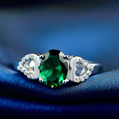 Emerald Silver Ring